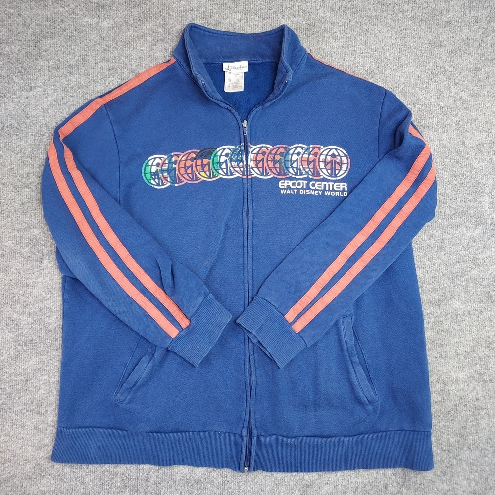 Vintage Disney Parks Epcot Center Zip up Sweatshirt Men's XL Epcot Disney World